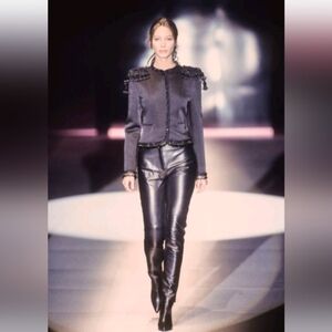 GENNY butterysoft Italian Leather Straight Leg Pants Runway '93 Sz 8